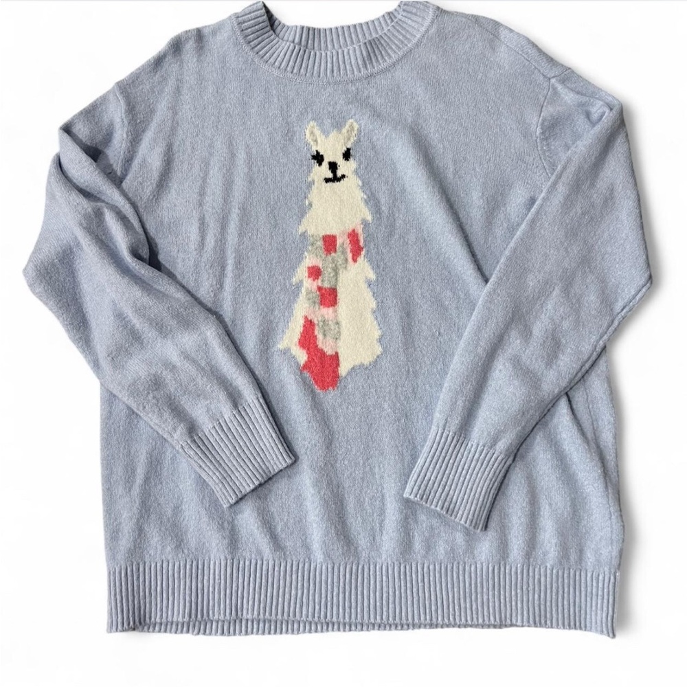 Blue Llama Sweater M THE LOFT